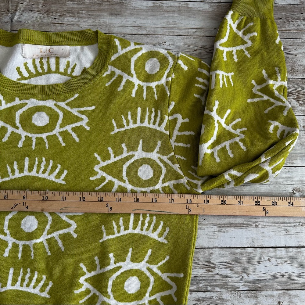 Eye Pattern Green Sweater - Picture 2 of 5